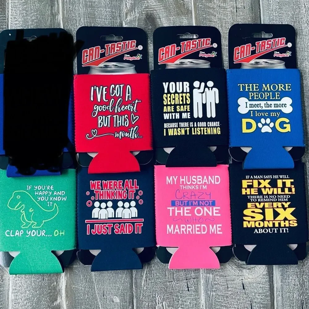 7-pc Lot Funny Humor Quote Coozie Drink Holder Bundle Lot